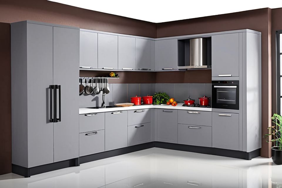 Cozinha modulada cinza mdf