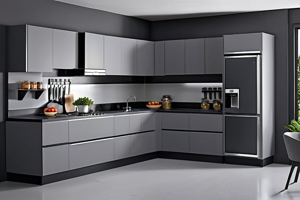 Cozinha modulada cinza elegante