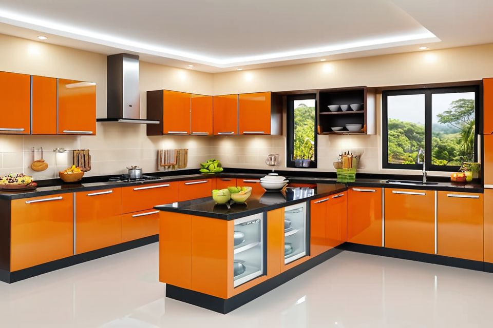 Cozinha modulada com ilha central