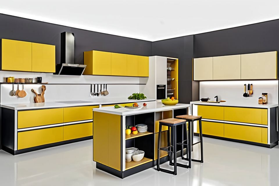 Cozinha modulada com ilha linear