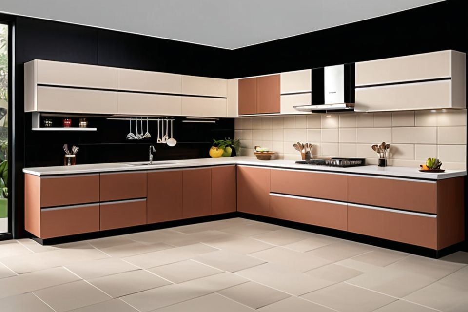 Cozinha modulada com porcelanato acetinado