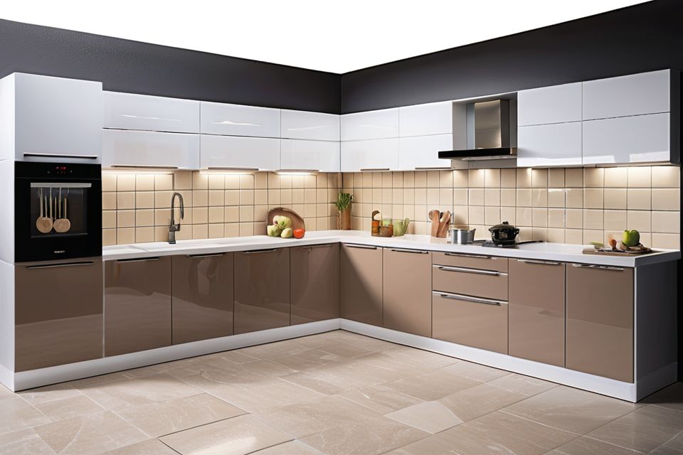 Cozinha modulada com porcelanato esmaltado