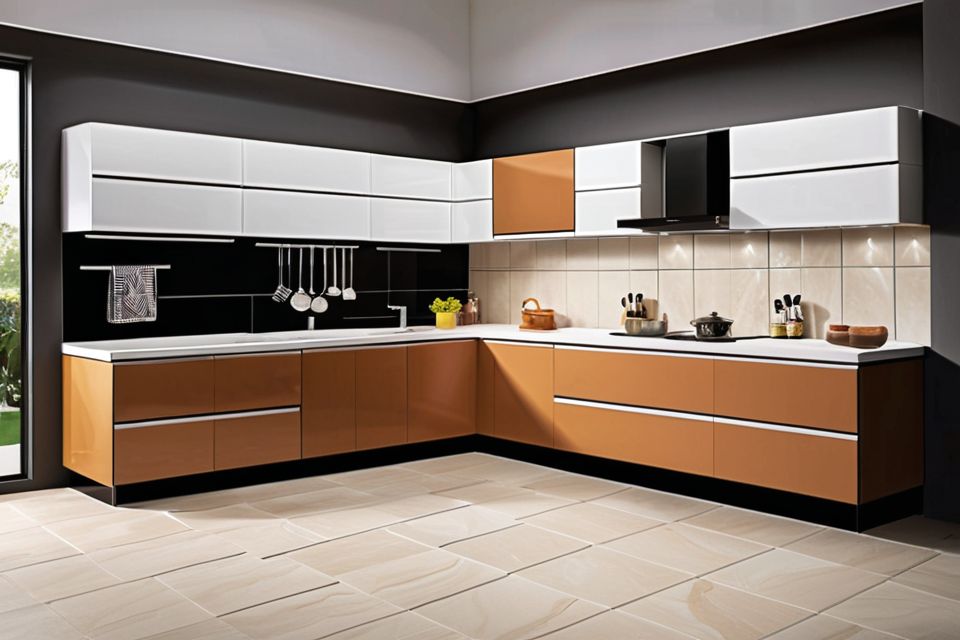 Cozinha modulada com porcelanato resistente