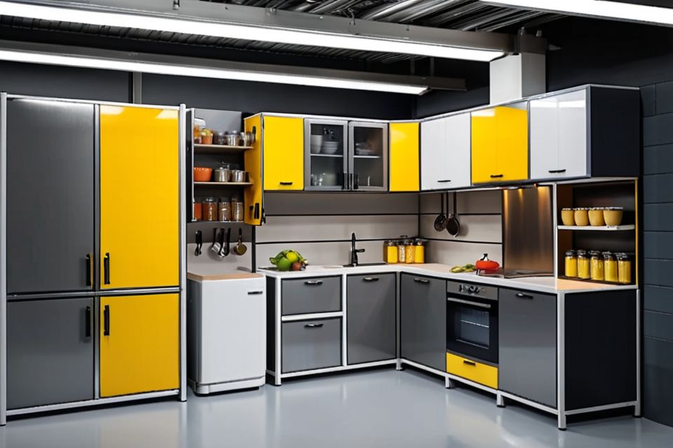 Cozinha modulada industrial compacta