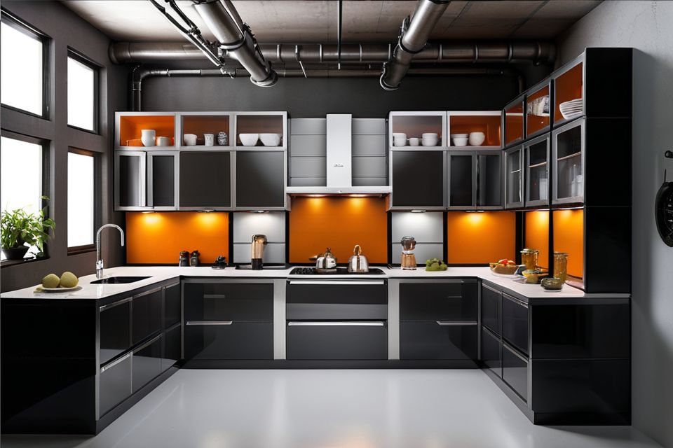 Cozinha modulada industrial elegante