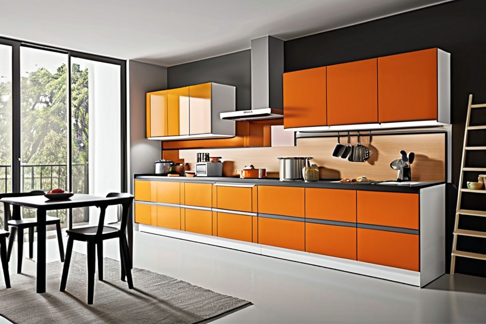 Cozinha modulada linear para apartamento