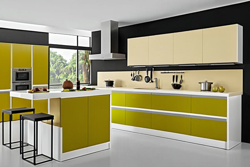 Cozinha modulada linear contemporânea