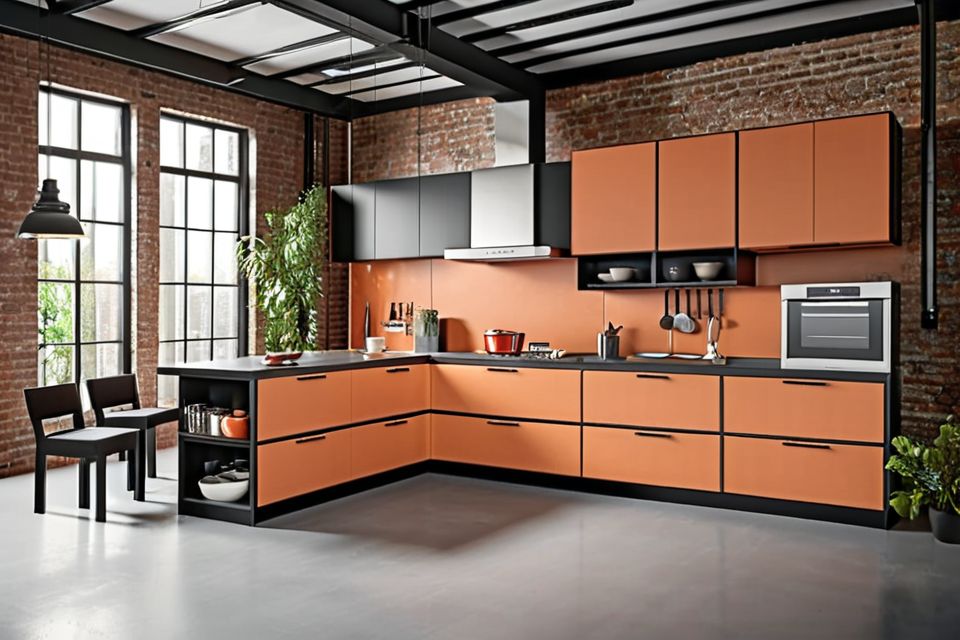 Cozinha modulada linear para loft