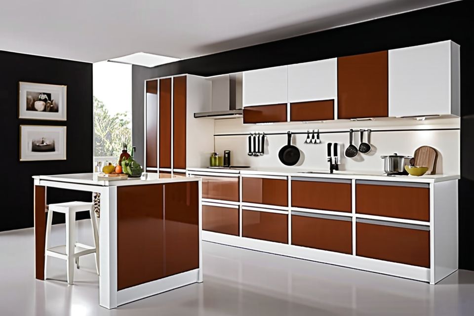 Cozinha modulada linear elegante