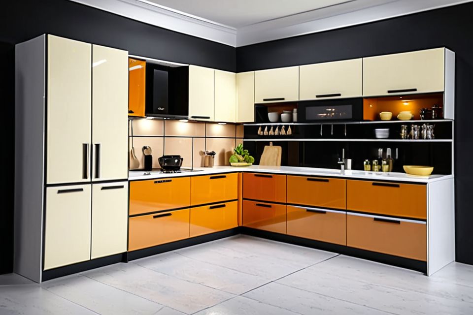 Cozinha modulada linear decorada