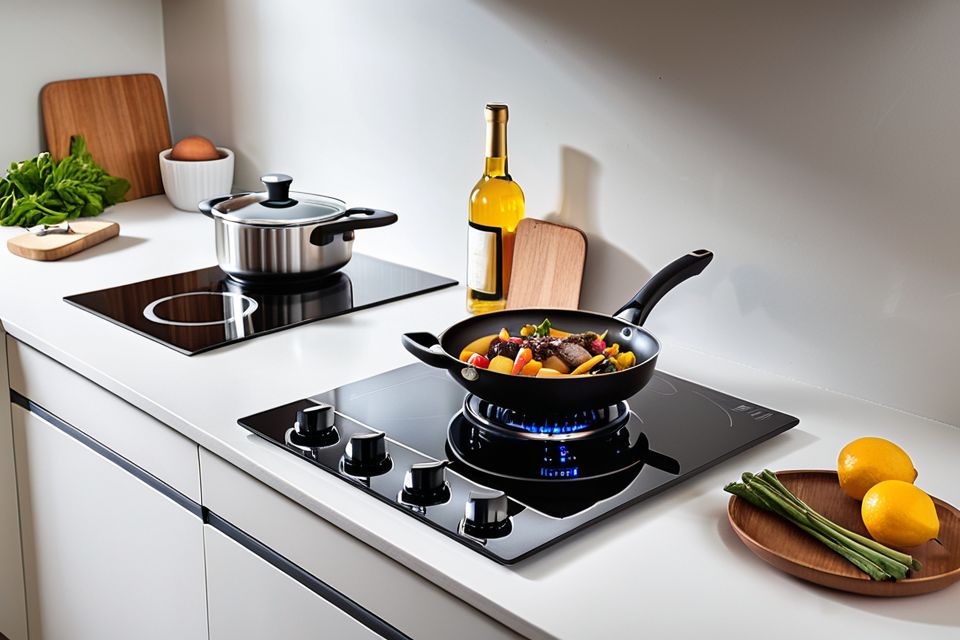 Cozinha planejada com cooktop compacto e funcional